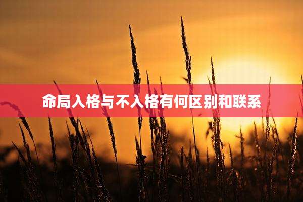命局入格与不入格有何区别和联系