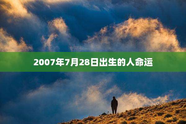 2007年7月28日出生的人命运