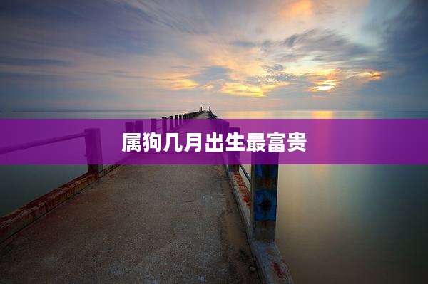 属狗几月出生最富贵