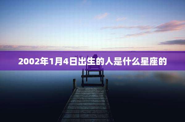 2002年1月4日出生的人是什么星座的