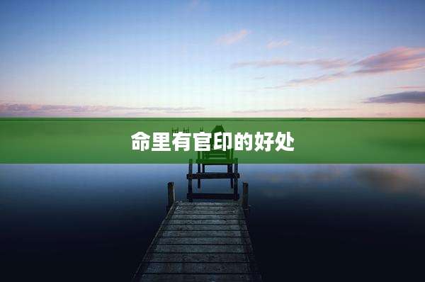 命里有官印的好处