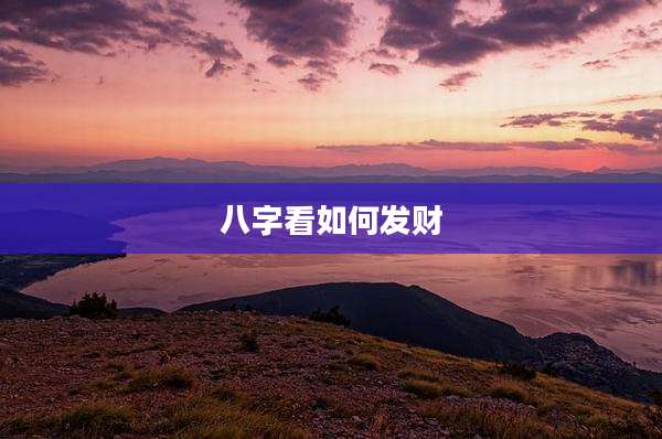 八字看如何发财
