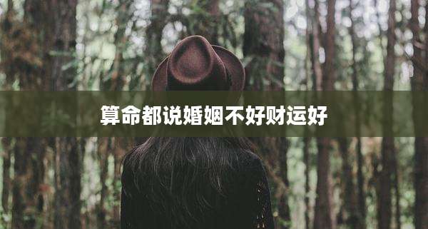 算命都说婚姻不好财运好