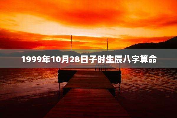 1999年10月28日子时生辰八字算命