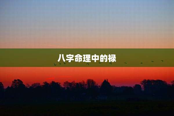 八字命理中的禄