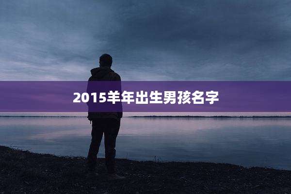 2015羊年出生男孩名字