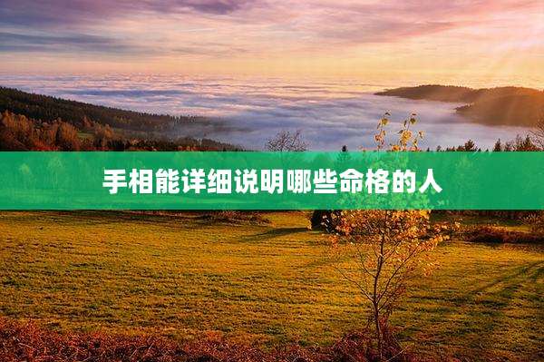 手相能详细说明哪些命格的人