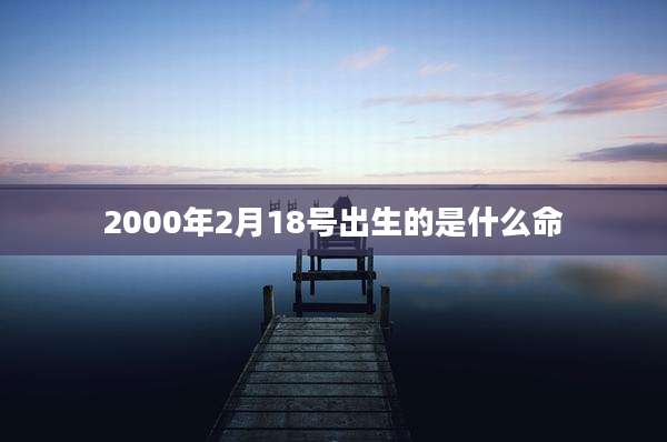 2000年2月18号出生的是什么命