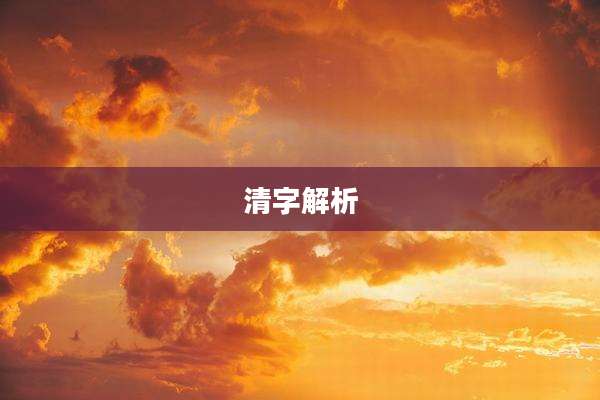 清字解析