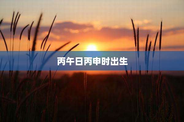 丙午日丙申时出生