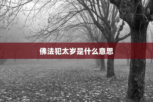 佛法犯太岁是什么意思
