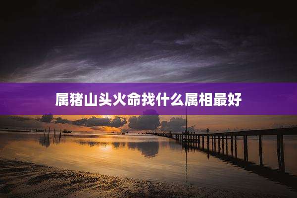 属猪山头火命找什么属相最好