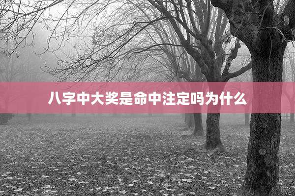 八字中大奖是命中注定吗为什么