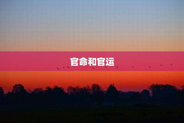 官命和官运