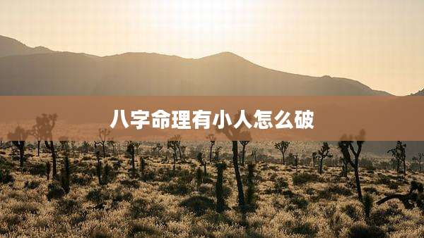 八字命理有小人怎么破