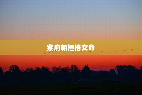紫府朝桓格女命