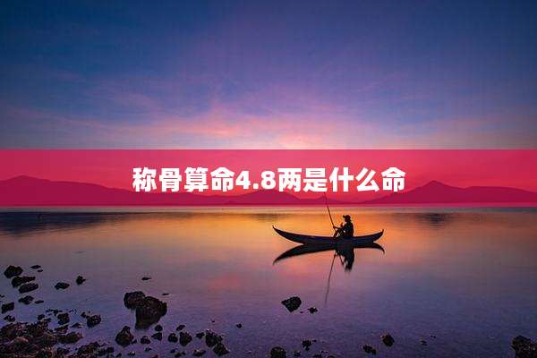称骨算命4.8两是什么命