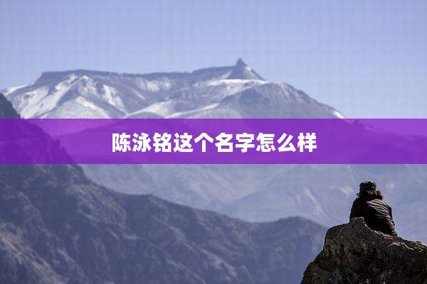 陈泳铭这个名字怎么样