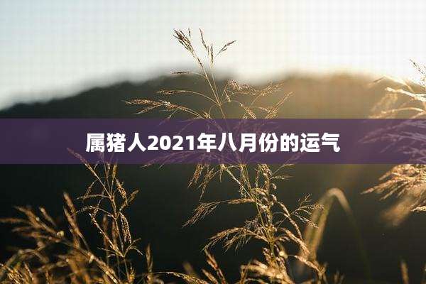 属猪人2021年八月份的运气