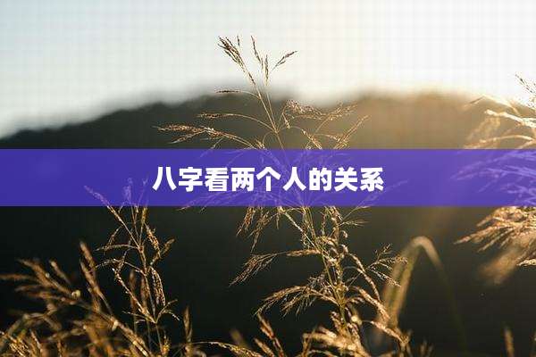八字看两个人的关系