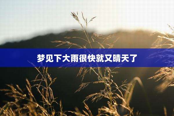 梦见下大雨很快就又晴天了