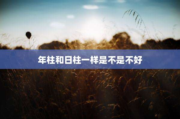年柱和日柱一样是不是不好
