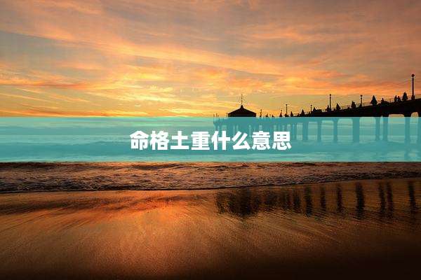 命格土重什么意思