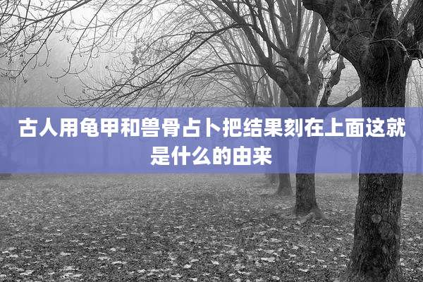 古人用龟甲和兽骨占卜把结果刻在上面这就是什么的由来