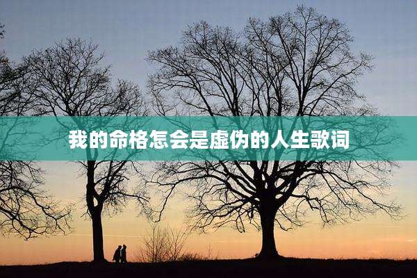我的命格怎会是虚伪的人生歌词