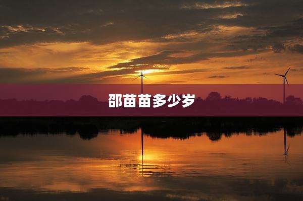 邵苗苗多少岁