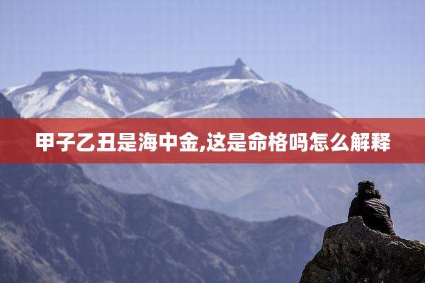 甲子乙丑是海中金,这是命格吗怎么解释