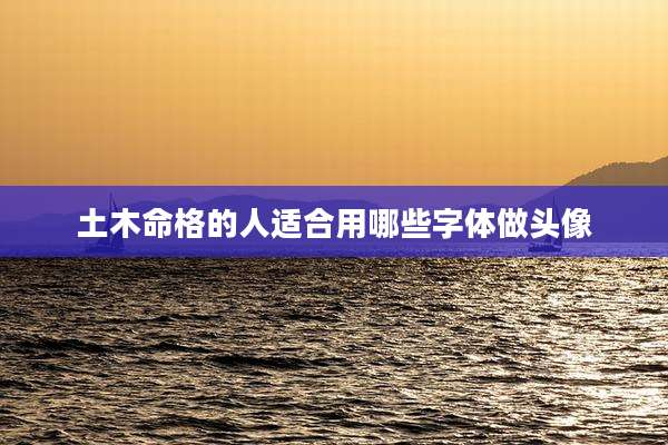 土木命格的人适合用哪些字体做头像