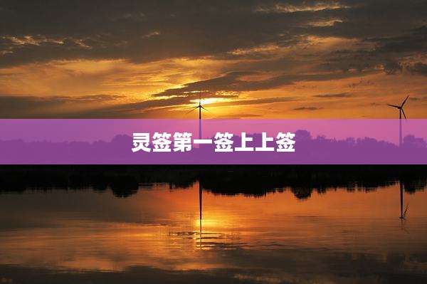 灵签第一签上上签
