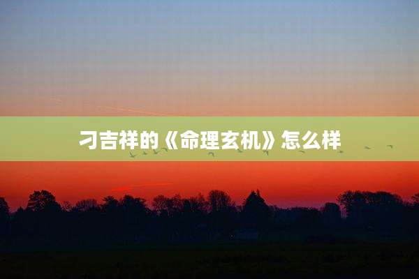 刁吉祥的《命理玄机》怎么样