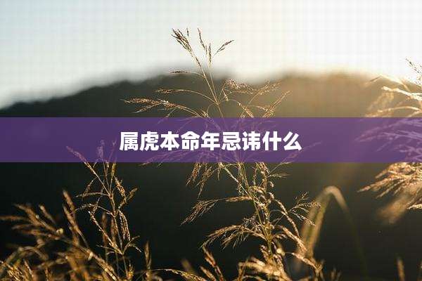 属虎本命年忌讳什么