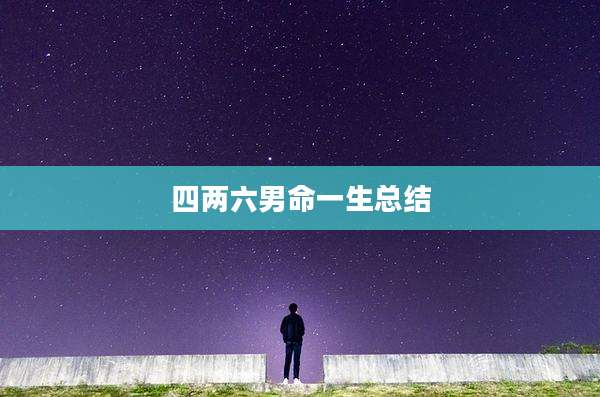 四两六男命一生总结