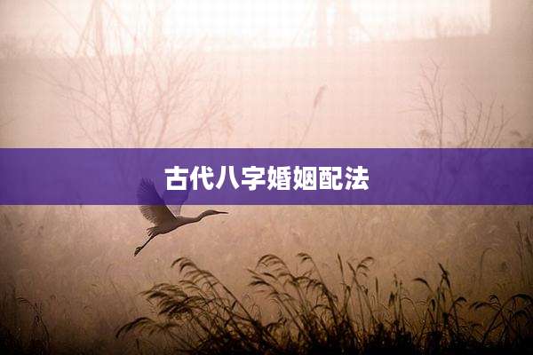 古代八字婚姻配法
