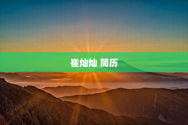 崔灿灿 简历
