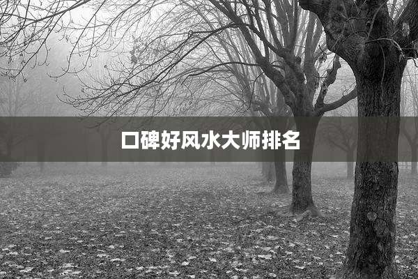 口碑好风水大师排名
