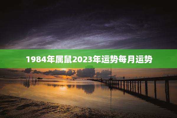 1984年属鼠2023年运势每月运势