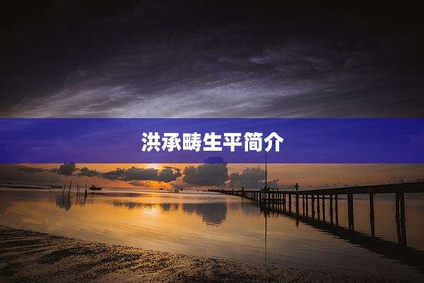 洪承畴生平简介