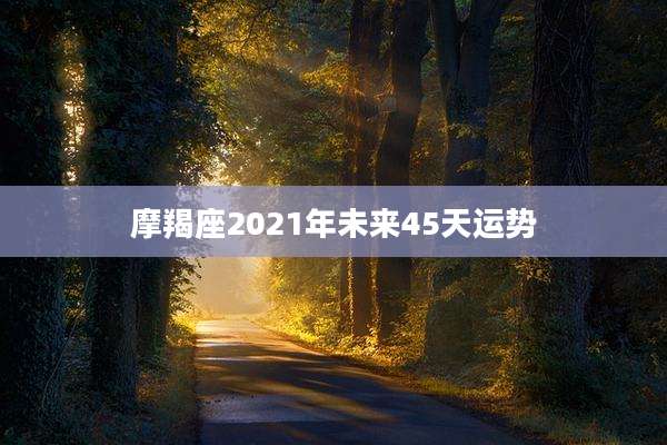 摩羯座2021年未来45天运势