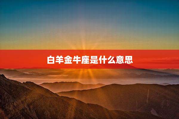 白羊金牛座是什么意思
