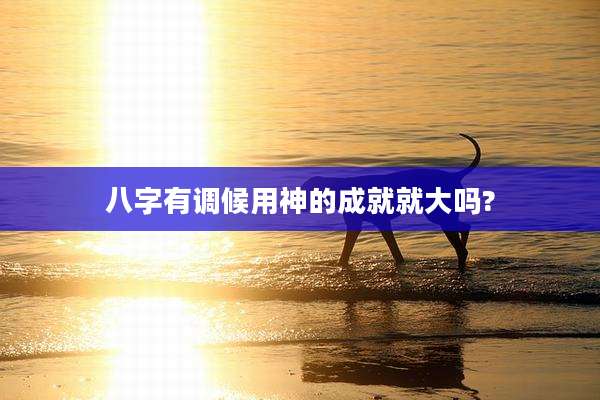 八字有调候用神的成就就大吗?