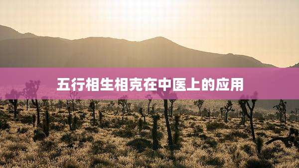 五行相生相克在中医上的应用