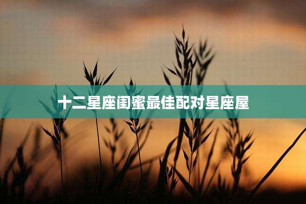 十二星座闺蜜最佳配对星座屋