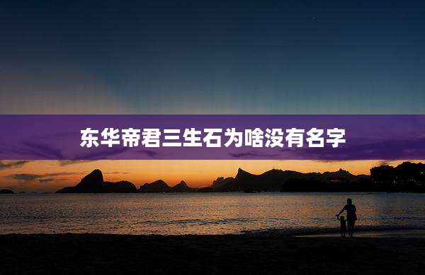 东华帝君三生石为啥没有名字