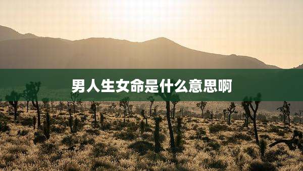 男人生女命是什么意思啊