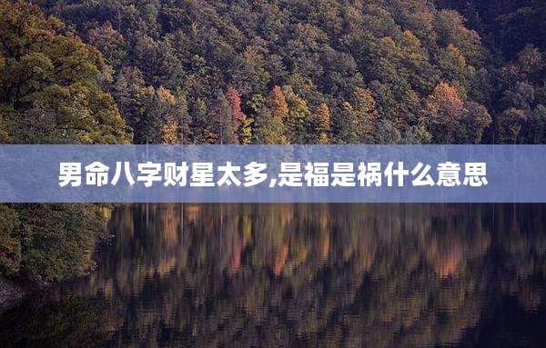 男命八字财星太多,是福是祸什么意思