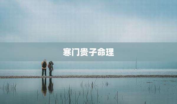 寒门贵子命理